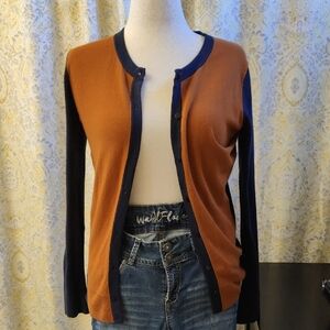 Merona Women's Orange and Navy Cardigan Sweater Sweater Only!!
